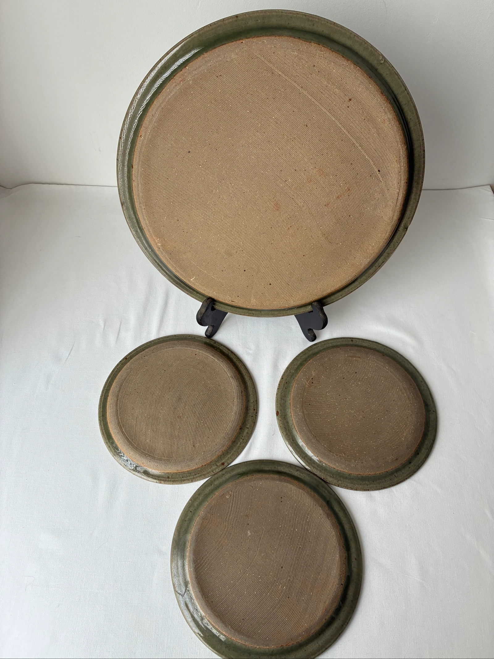 Vintage Studio Pottery Keramiek Service - 4 pièces - Vert/Brun – photo 8